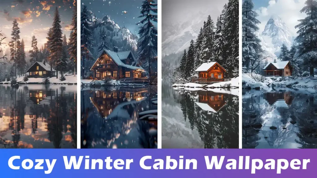 cozy winter cabin wallpaper