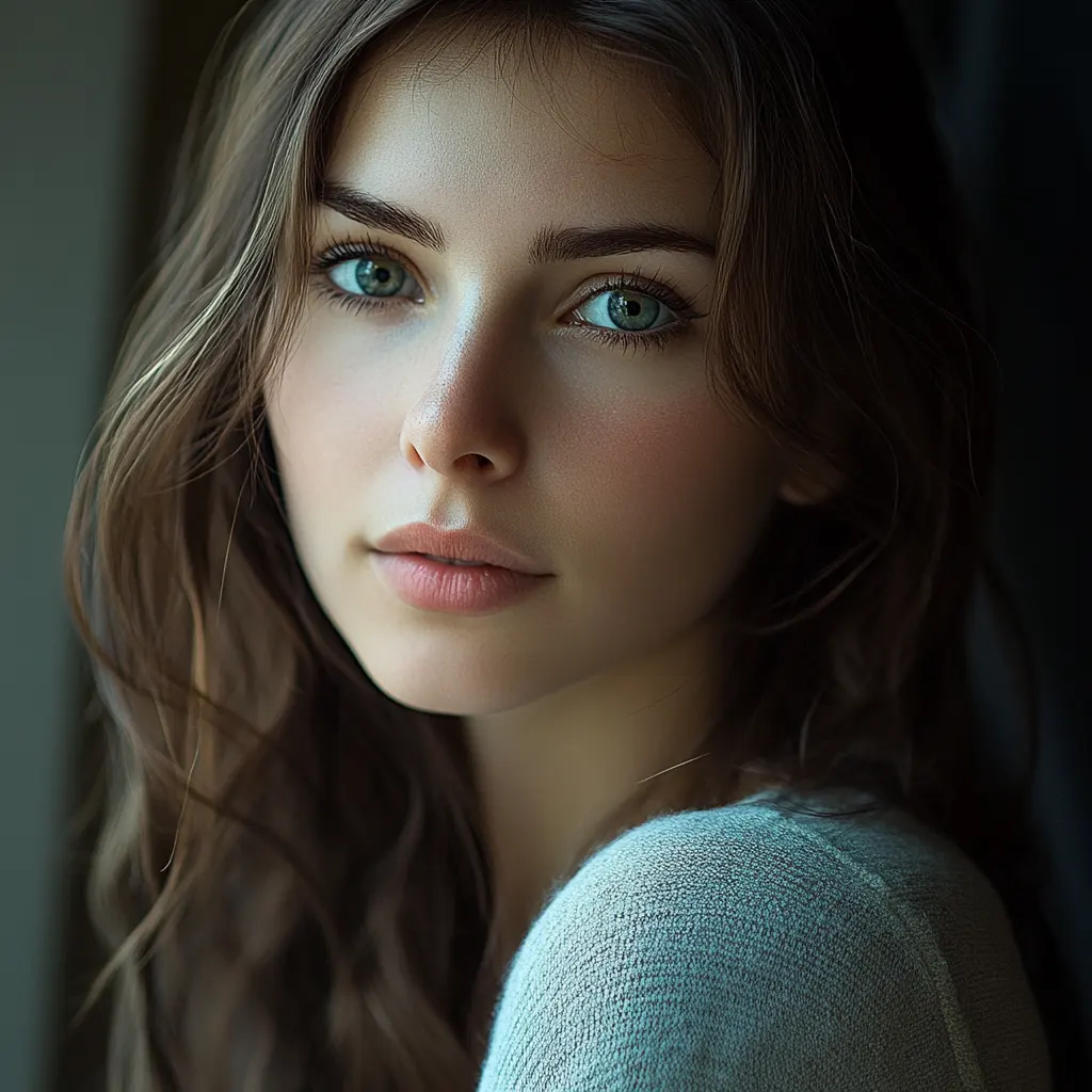 A photo portrait of a beautiful russian model, high key lighting, DSLR